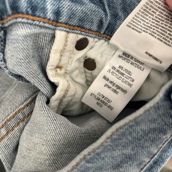 AGOLDE Women's Size 23 Blue Button Fly Nico Skinny Jeans - Picture 4 of 5